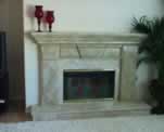 Light Stone Colored Faux Stone Fireplace